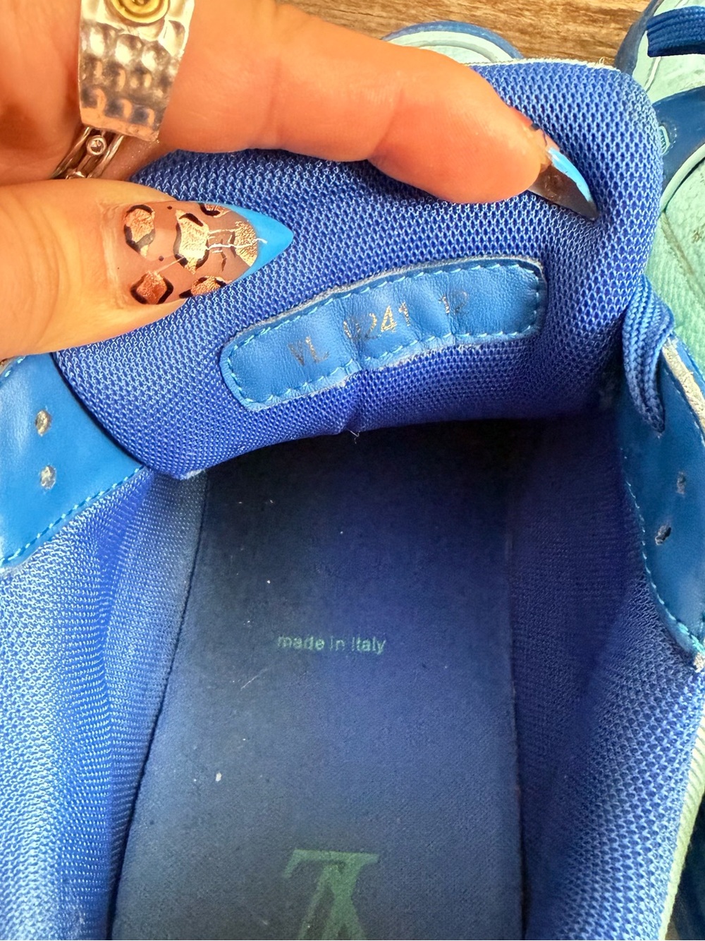 Louis Vuitton Men’s Two-Tone Blue Athletic Sneakers - Picture 3 of 4